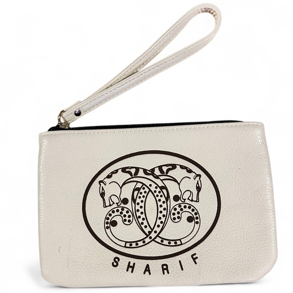 Sharif Double Jaguar 🐆 🐆 Logo Cream Cosmetic Clutch Bag with 🐆 Lining
NWOT - Picture 1 of 2
